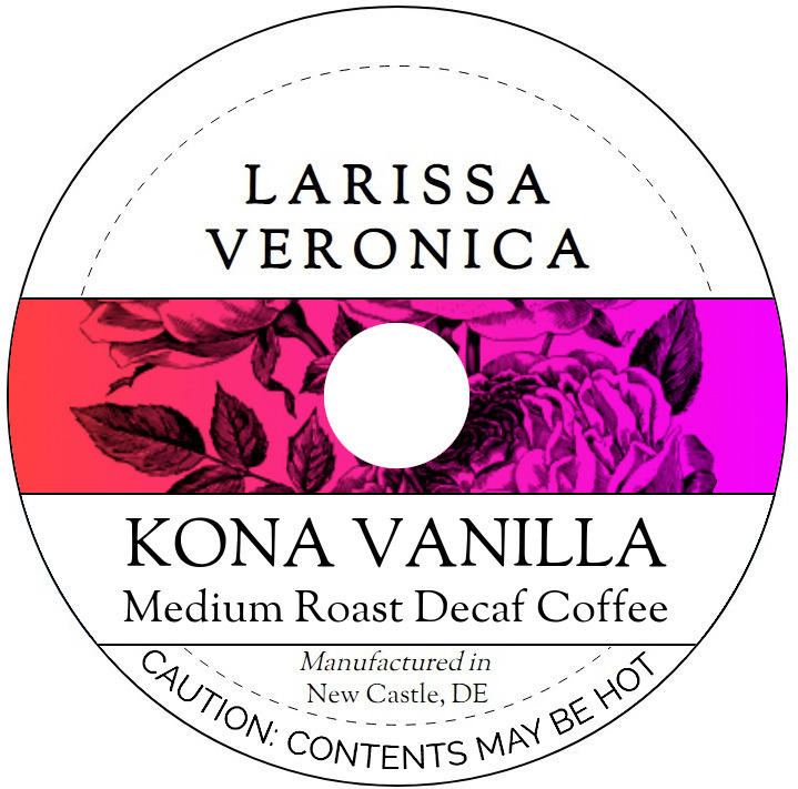 Kona Vanilla Medium Roast Decaf Coffee <BR>(Single Serve K-Cup Pods)