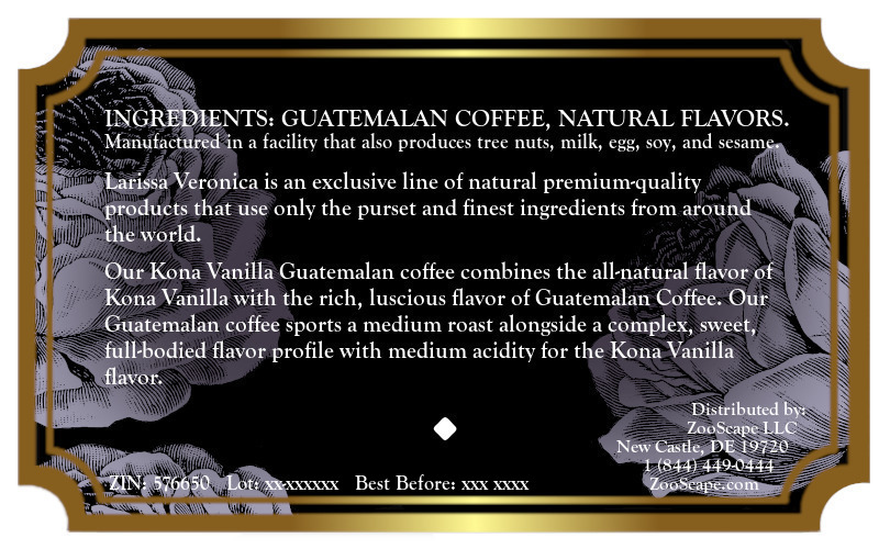 Kona Vanilla Guatemalan Coffee <BR>(Single Serve K-Cup Pods)