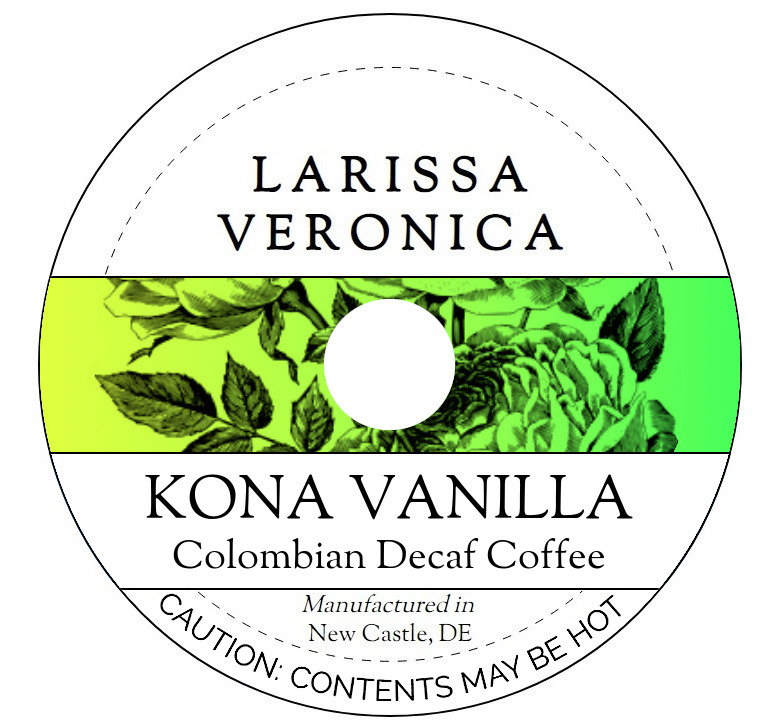 Kona Vanilla Colombian Decaf Coffee <BR>(Single Serve K-Cup Pods)