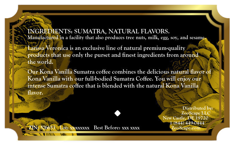 Kona Vanilla Sumatra Coffee <BR>(Single Serve K-Cup Pods)
