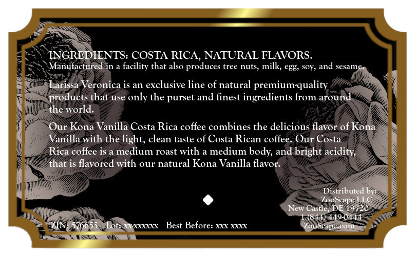 Kona Vanilla Costa Rica Coffee <BR>(Single Serve K-Cup Pods)