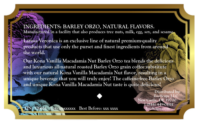Kona Vanilla Macadamia Nut Barley Orzo Tea <BR>(Single Serve K-Cup Pods)