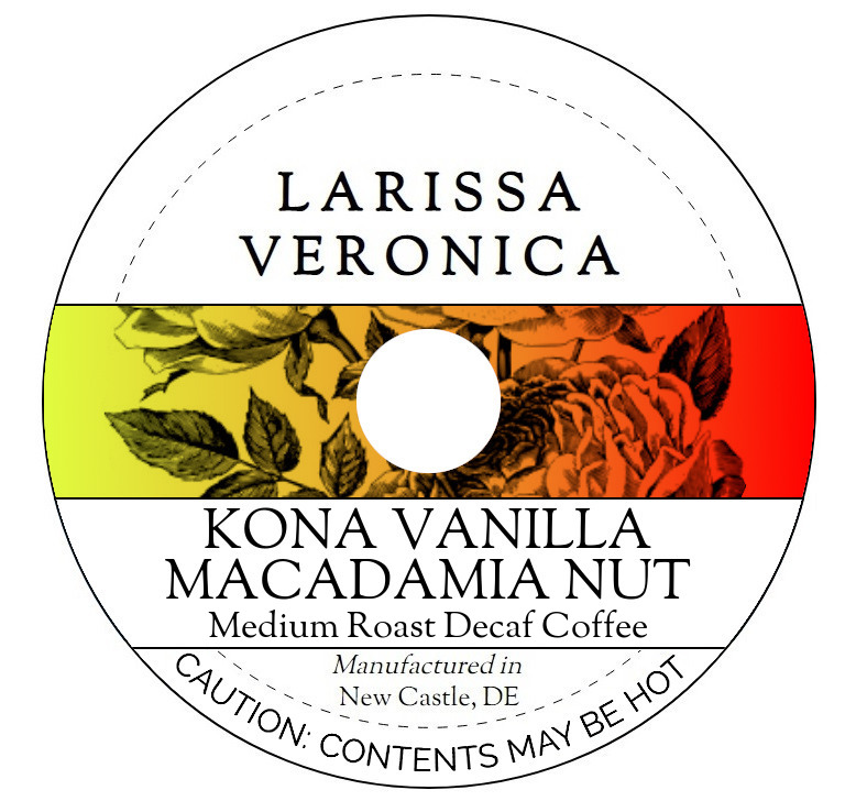 Kona Vanilla Macadamia Nut Medium Roast Decaf Coffee <BR>(Single Serve K-Cup Pods)