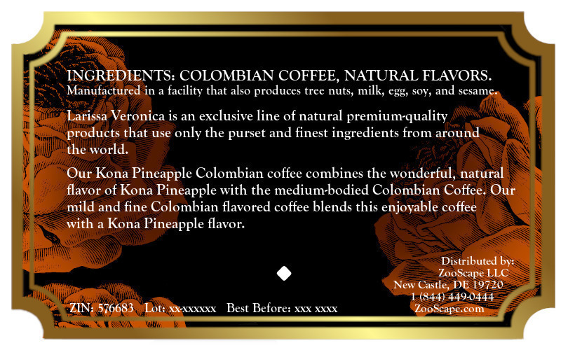 Kona Pineapple Colombian Coffee <BR>(Single Serve K-Cup Pods)