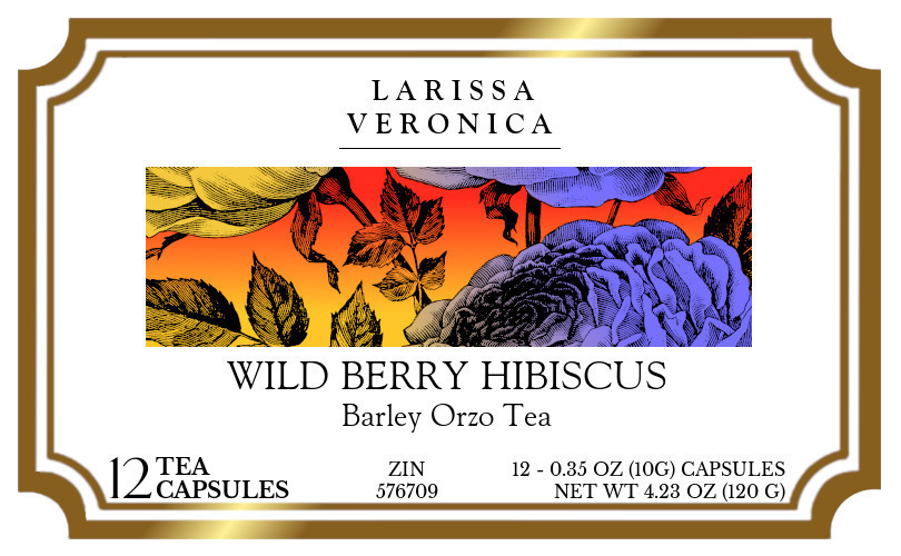 Wild Berry Hibiscus Barley Orzo Tea <BR>(Single Serve K-Cup Pods) - Label