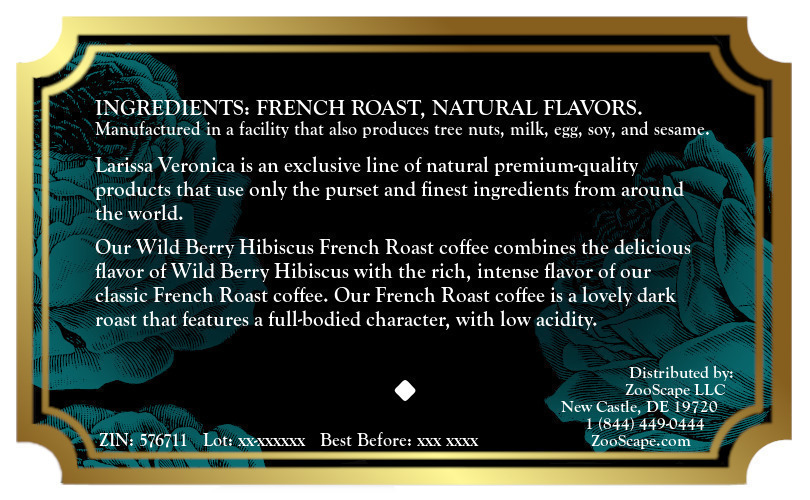 Wild Berry Hibiscus French Roast Coffee <BR>(Single Serve K-Cup Pods)