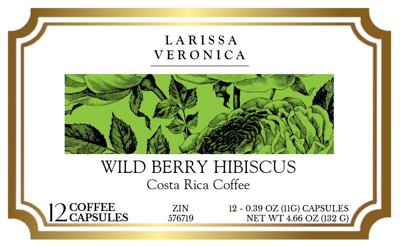 Wild Berry Hibiscus Costa Rica Coffee <BR>(Single Serve K-Cup Pods) - Label