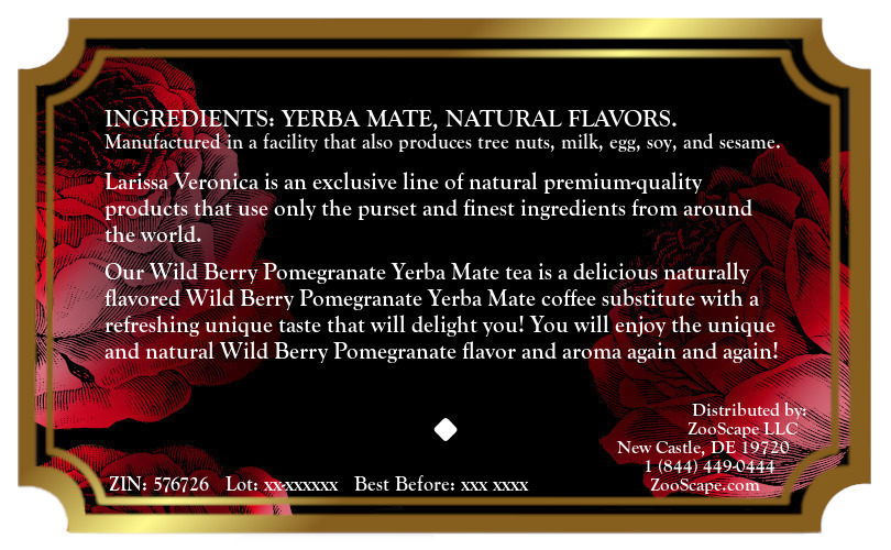 Wild Berry Pomegranate Yerba Mate Tea <BR>(Single Serve K-Cup Pods)