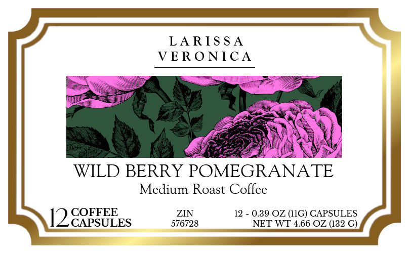Wild Berry Pomegranate Medium Roast Coffee <BR>(Single Serve K-Cup Pods) - Label