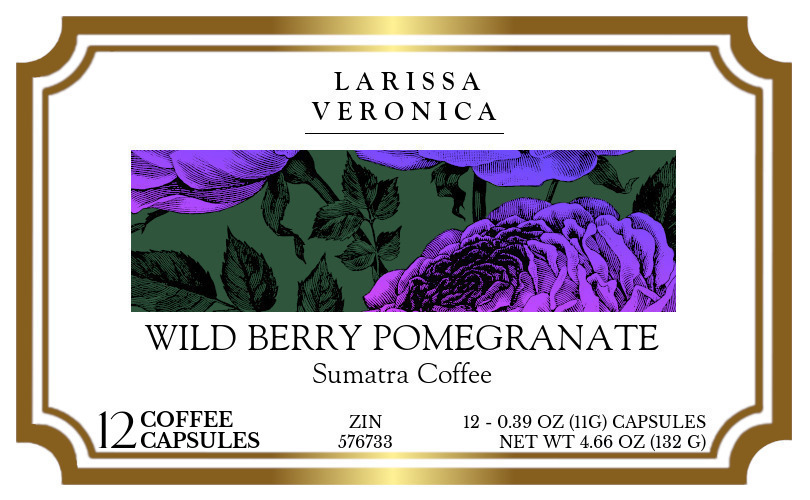 Wild Berry Pomegranate Sumatra Coffee <BR>(Single Serve K-Cup Pods) - Label