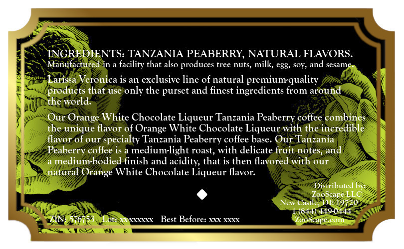 Orange White Chocolate Liqueur Tanzania Peaberry Coffee <BR>(Single Serve K-Cup Pods)