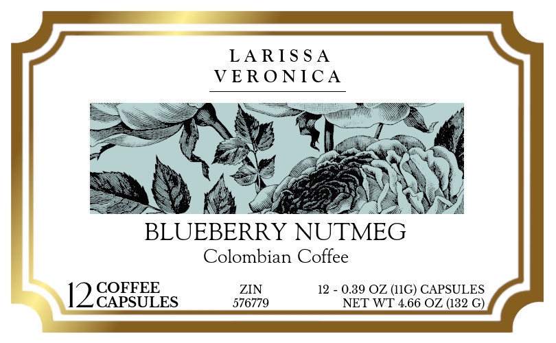 Blueberry Nutmeg Colombian Coffee <BR>(Single Serve K-Cup Pods) - Label