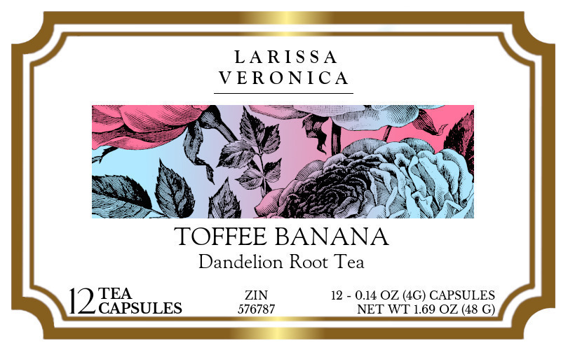 Toffee Banana Dandelion Root Tea <BR>(Single Serve K-Cup Pods) - Label
