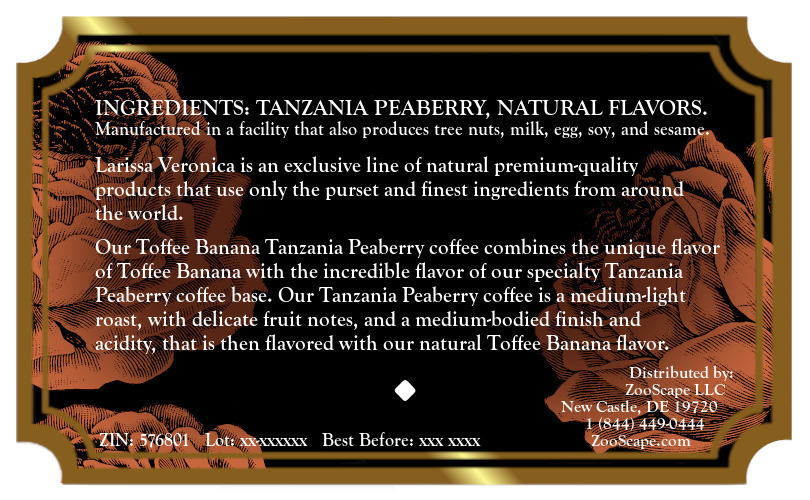 Toffee Banana Tanzania Peaberry Coffee <BR>(Single Serve K-Cup Pods)