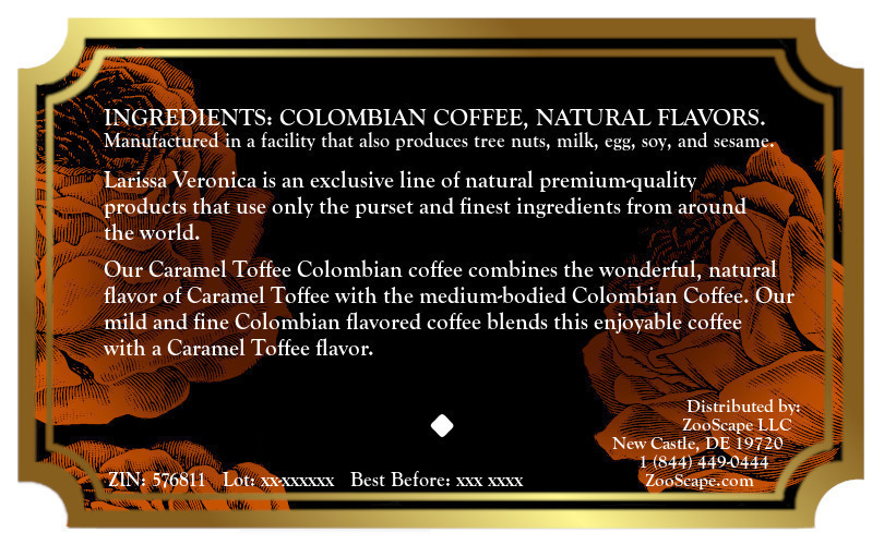 Caramel Toffee Colombian Coffee <BR>(Single Serve K-Cup Pods)