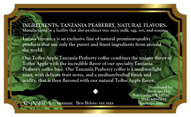 Toffee Apple Tanzania Peaberry Coffee <BR>(Single Serve K-Cup Pods)