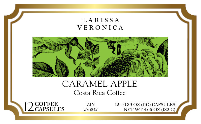Caramel Apple Costa Rica Coffee <BR>(Single Serve K-Cup Pods) - Label