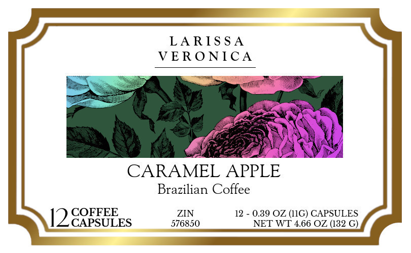 Caramel Apple Brazilian Coffee <BR>(Single Serve K-Cup Pods) - Label