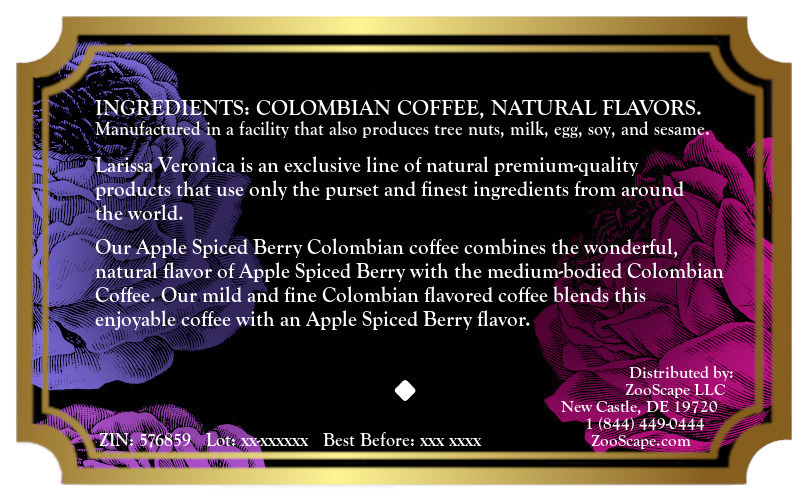 Apple Spiced Berry Colombian Coffee <BR>(Single Serve K-Cup Pods)