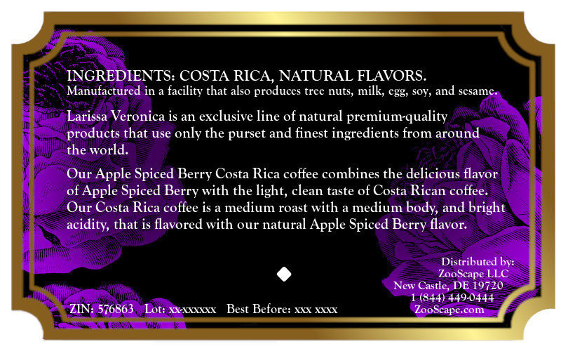 Apple Spiced Berry Costa Rica Coffee <BR>(Single Serve K-Cup Pods)