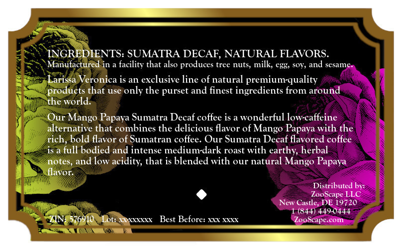 Mango Papaya Sumatra Decaf Coffee <BR>(Single Serve K-Cup Pods)