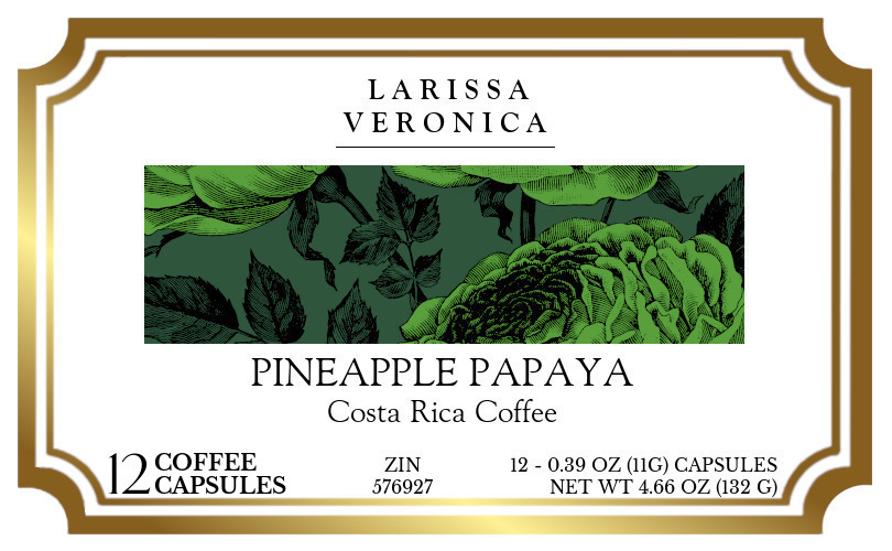 Pineapple Papaya Costa Rica Coffee <BR>(Single Serve K-Cup Pods) - Label