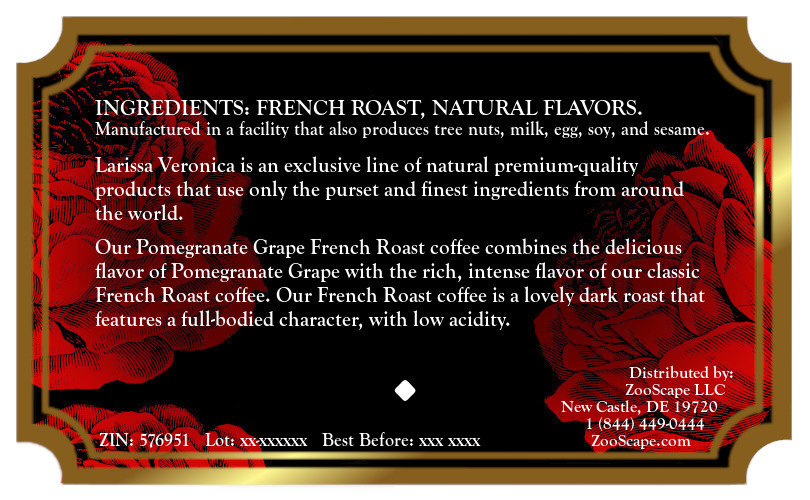 Pomegranate Grape French Roast Coffee <BR>(Single Serve K-Cup Pods)