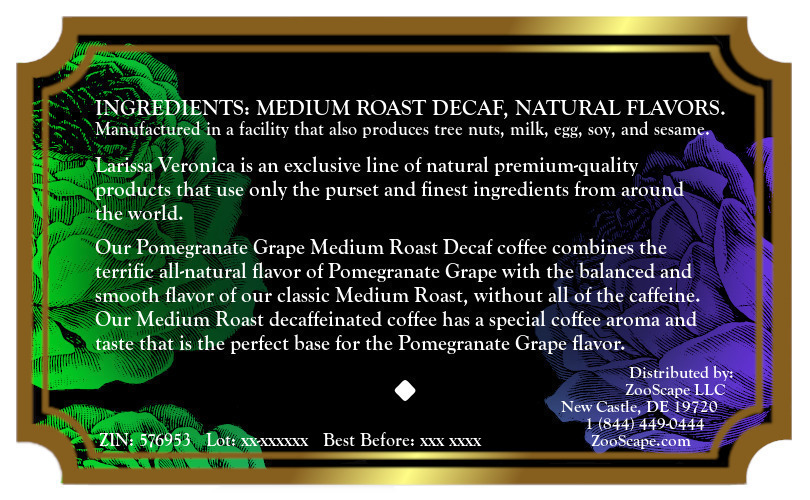 Pomegranate Grape Medium Roast Decaf Coffee <BR>(Single Serve K-Cup Pods)