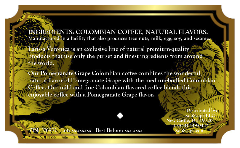 Pomegranate Grape Colombian Coffee <BR>(Single Serve K-Cup Pods)