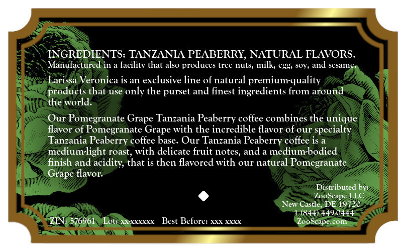 Pomegranate Grape Tanzania Peaberry Coffee <BR>(Single Serve K-Cup Pods)