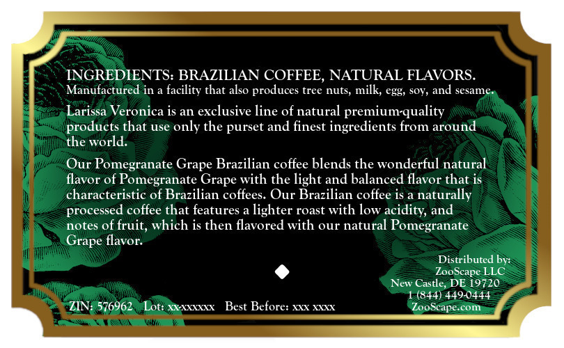 Pomegranate Grape Brazilian Coffee <BR>(Single Serve K-Cup Pods)