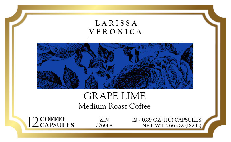 Grape Lime Medium Roast Coffee <BR>(Single Serve K-Cup Pods) - Label