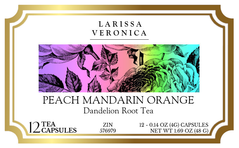 Peach Mandarin Orange Dandelion Root Tea <BR>(Single Serve K-Cup Pods) - Label