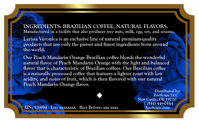 Peach Mandarin Orange Brazilian Coffee <BR>(Single Serve K-Cup Pods)