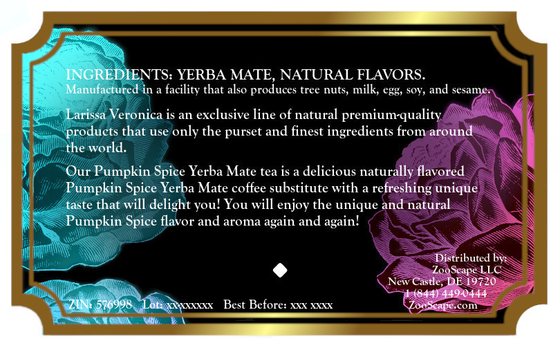 Pumpkin Spice Yerba Mate Tea <BR>(Single Serve K-Cup Pods)