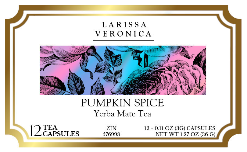 Pumpkin Spice Yerba Mate Tea <BR>(Single Serve K-Cup Pods) - Label
