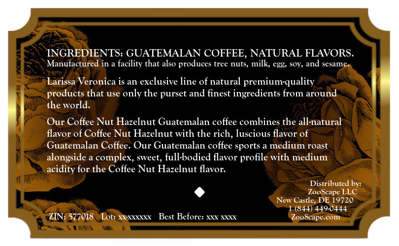 Coffee Nut Hazelnut Guatemalan Coffee <BR>(Single Serve K-Cup Pods)