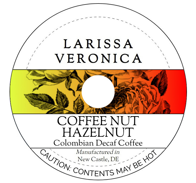 Coffee Nut Hazelnut Colombian Decaf Coffee <BR>(Single Serve K-Cup Pods)