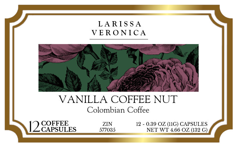 Vanilla Coffee Nut Colombian Coffee <BR>(Single Serve K-Cup Pods) - Label