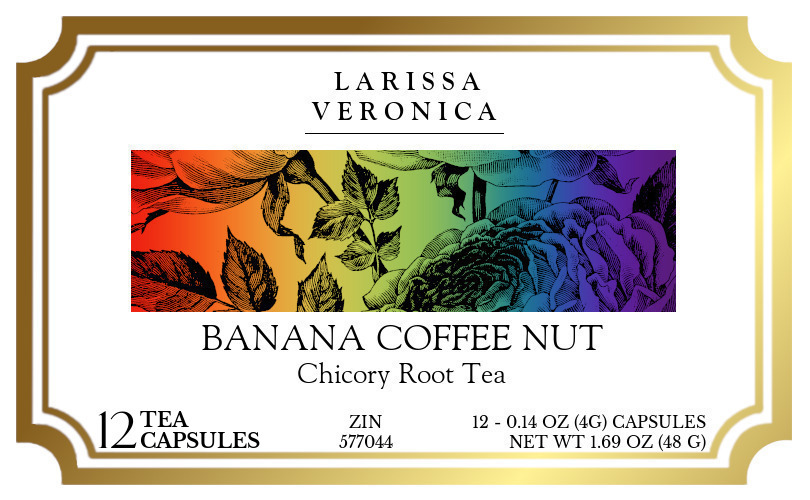 Banana Coffee Nut Chicory Root Tea <BR>(Single Serve K-Cup Pods) - Label