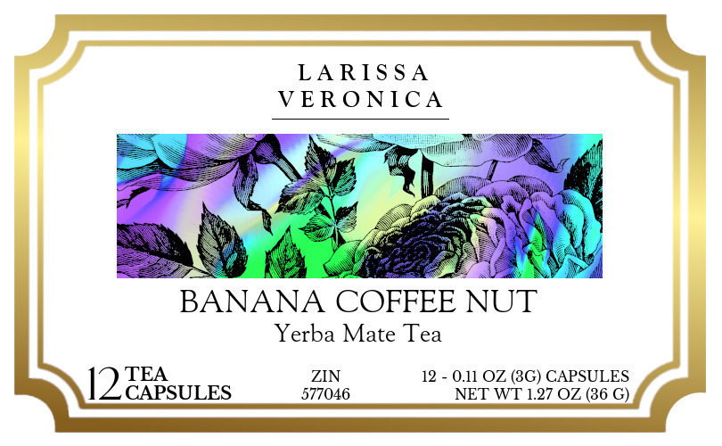 Banana Coffee Nut Yerba Mate Tea <BR>(Single Serve K-Cup Pods) - Label
