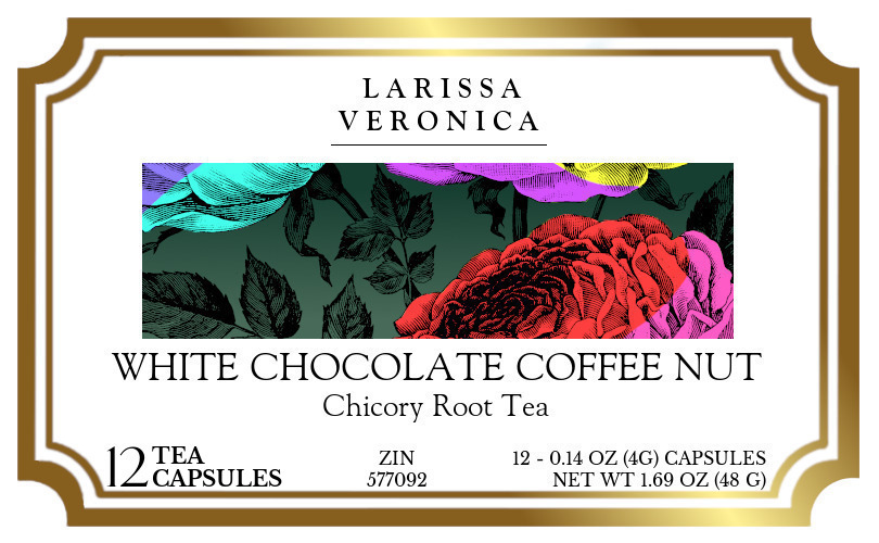 White Chocolate Coffee Nut Chicory Root Tea <BR>(Single Serve K-Cup Pods) - Label