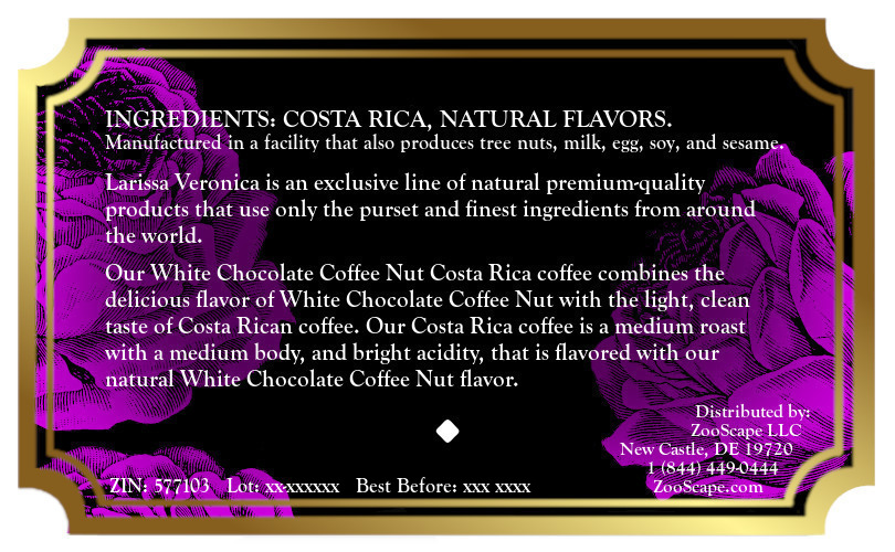 White Chocolate Coffee Nut Costa Rica Coffee <BR>(Single Serve K-Cup Pods)