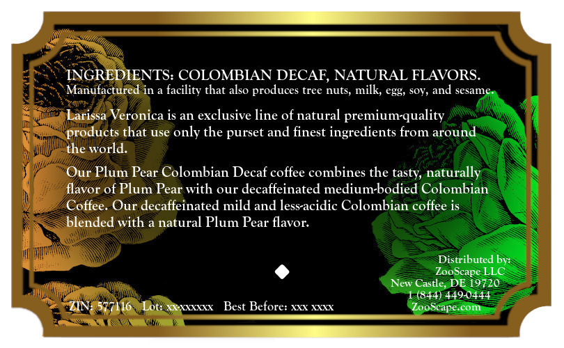 Plum Pear Colombian Decaf Coffee <BR>(Single Serve K-Cup Pods)