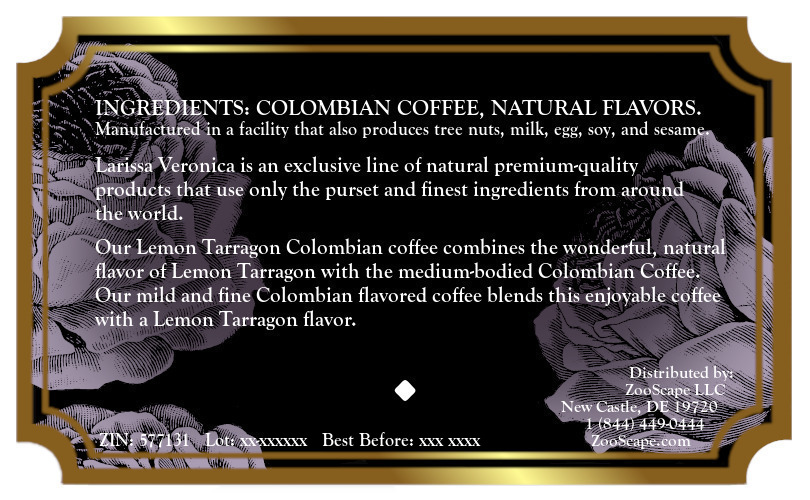 Lemon Tarragon Colombian Coffee <BR>(Single Serve K-Cup Pods)