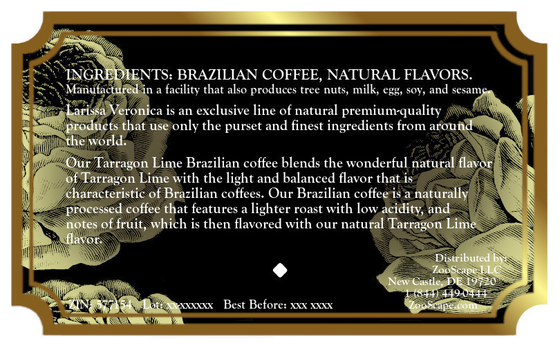 Tarragon Lime Brazilian Coffee <BR>(Single Serve K-Cup Pods)