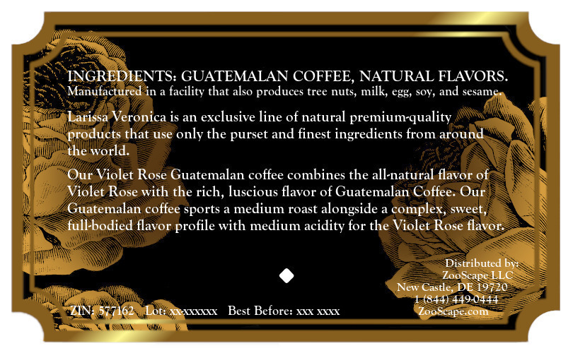 Violet Rose Guatemalan Coffee <BR>(Single Serve K-Cup Pods)