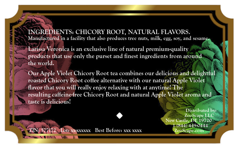 Apple Violet Chicory Root Tea <BR>(Single Serve K-Cup Pods)