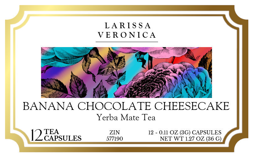 Banana Chocolate Cheesecake Yerba Mate Tea <BR>(Single Serve K-Cup Pods) - Label