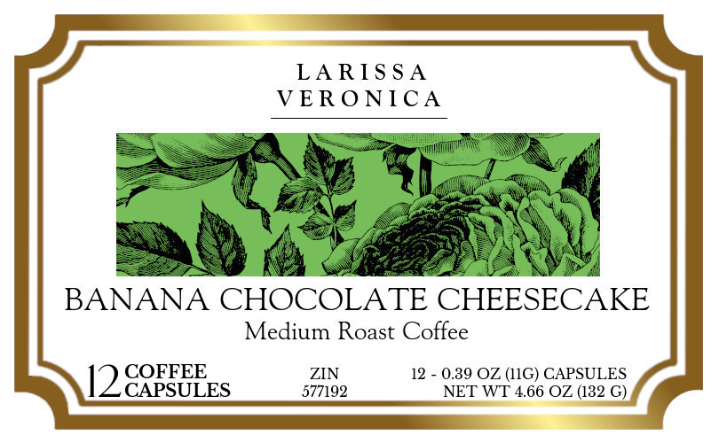 Banana Chocolate Cheesecake Medium Roast Coffee <BR>(Single Serve K-Cup Pods) - Label